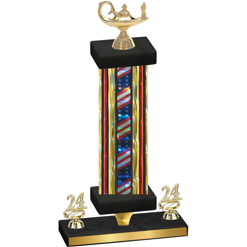 Premium Single Flag USA Year Academics Trophy