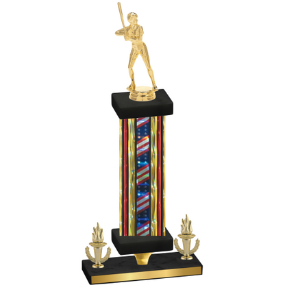 Premium Single Flag USA Victory Softball Trophy
