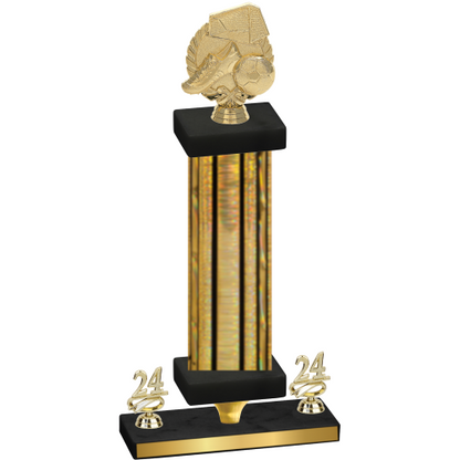 Premium Single Gold Glacier Year Soccer Trophy