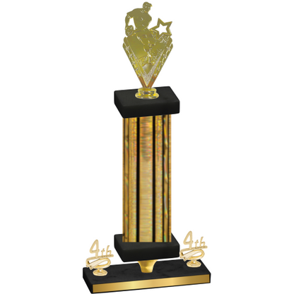 Premium Single Gold Glacier Fourth Place Rugby Trophy