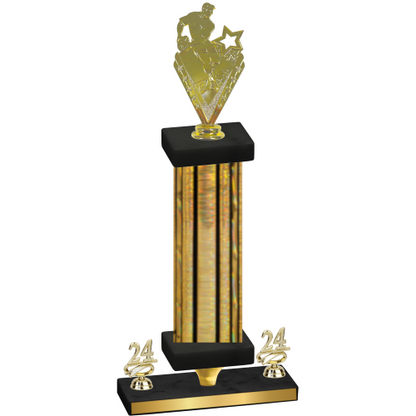 Premium Single Gold Glacier Year Rugby Trophy