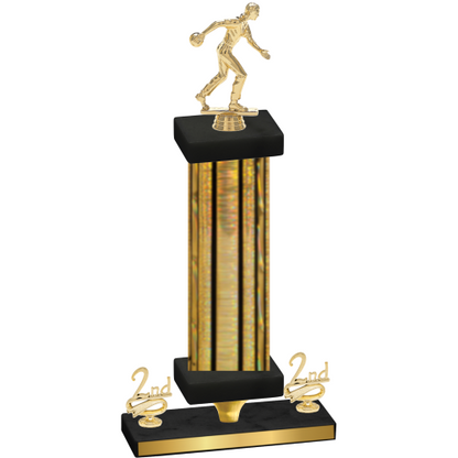 Premium Single Gold Glacier Second Place Bowling Trophy