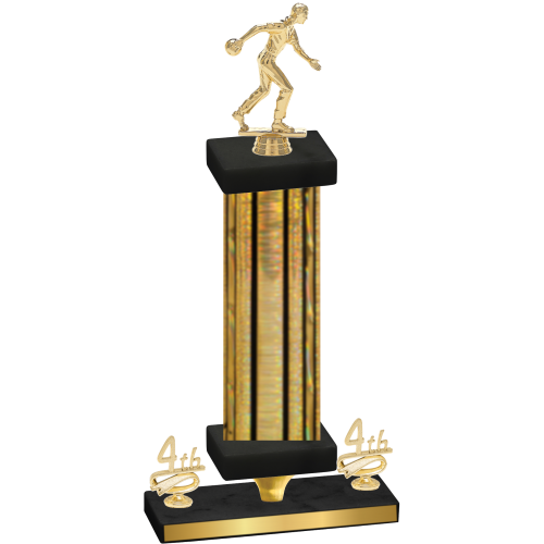 Premium Single Gold Glacier Fourth Place Bowling Trophy