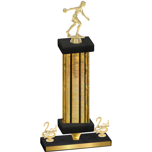 Premium Single Gold Glacier Second Place Bowling Trophy