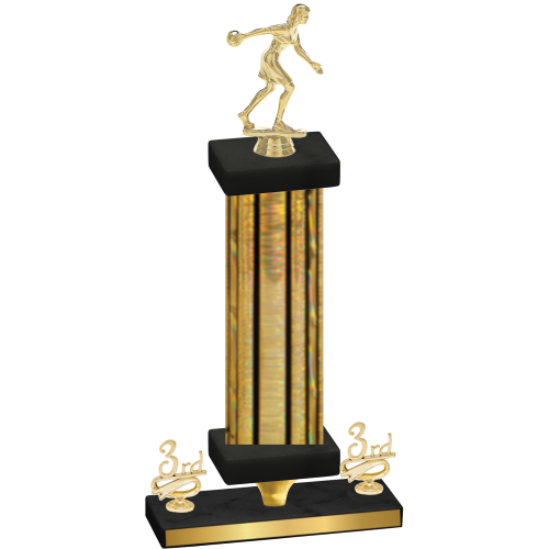 Premium Single Gold Glacier Third Place Bowling Trophy