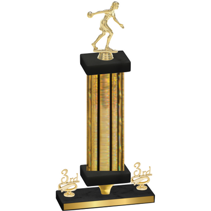 Premium Single Gold Glacier Third Place Bowling Trophy