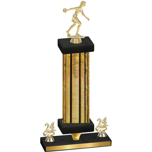 Premium Single Gold Glacier Year Bowling Trophy