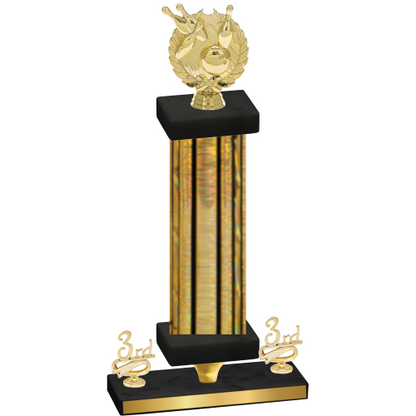 Premium Single Gold Glacier Third Place Bowling Trophy