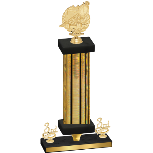 Premium Single Gold Glacier Third Place Swimming Trophy