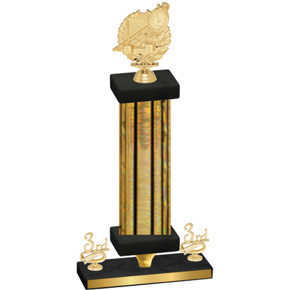 Premium Single Gold Glacier Third Place Swimming Trophy