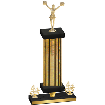Premium Single Gold Glacier Fourth Place Cheerleading Trophy