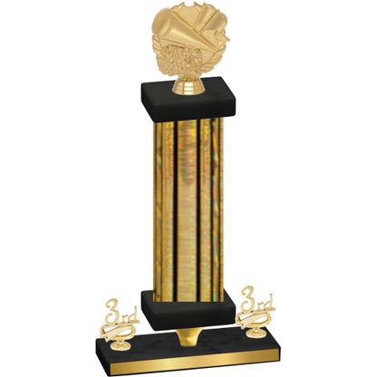 Premium Single Gold Glacier Third Place Cheerleading Trophy