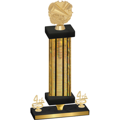 Premium Single Gold Glacier Fourth Place Cheerleading Trophy