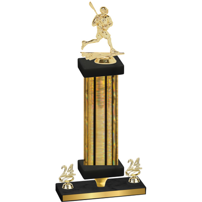 Premium Single Gold Glacier Year Lacrosse Trophy