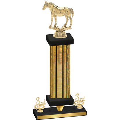 Premium Single Gold Glacier Third Place Horses Trophy
