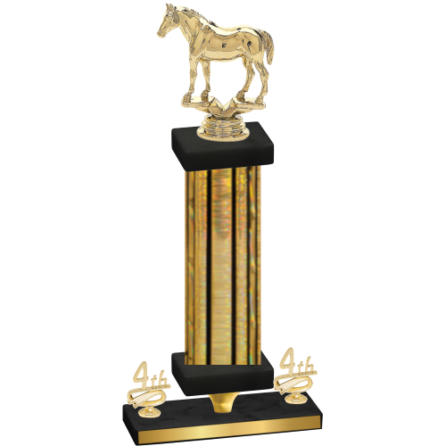 Premium Single Gold Glacier Fourth Place Horses Trophy