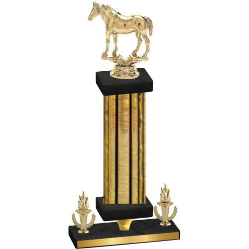 Premium Single Gold Glacier Victory Horses Trophy