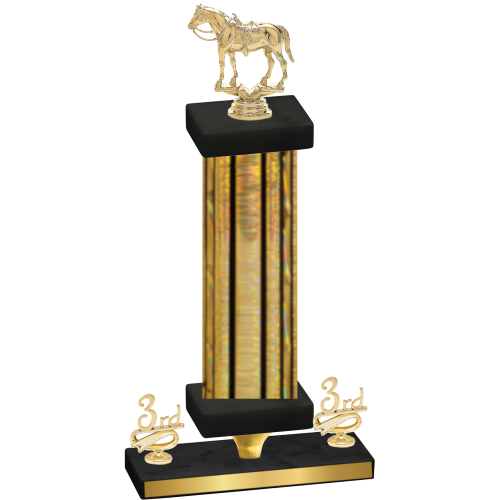 Premium Single Gold Glacier Third Place Horses Trophy