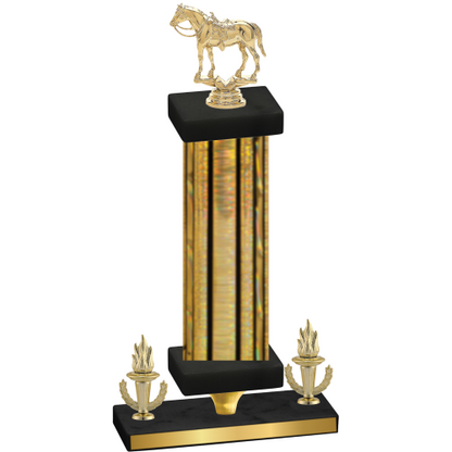 Premium Single Gold Glacier Victory Horses Trophy