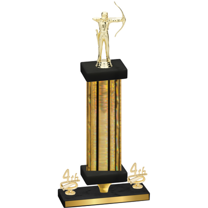 Premium Single Gold Glacier Fourth Place Archery Trophy