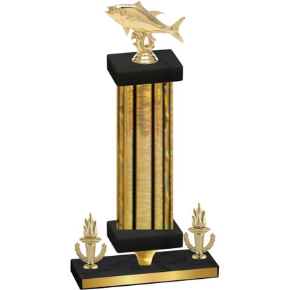 Premium Single Gold Glacier Victory Fishing Trophy