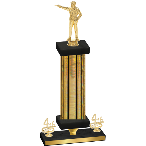 Premium Single Gold Glacier Fourth Place Shooter Trophy