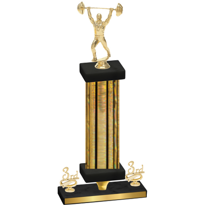 Premium Single Gold Glacier Third Place Weights Trophy