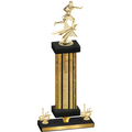 Premium Single Gold Glacier First Place Flag Football Trophy