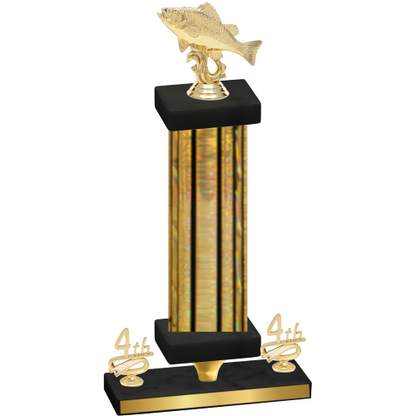 Premium Single Gold Glacier Fourth Place Fishing Trophy