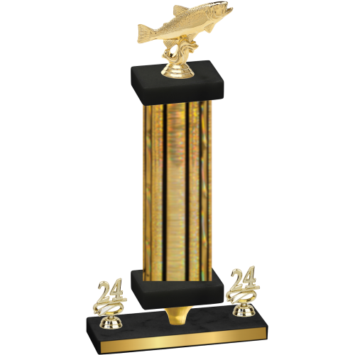 Premium Single Gold Glacier Year Fishing Trophy