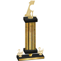 Premium Single Gold Glacier Second Place Golf Trophy