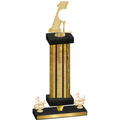 Premium Single Gold Glacier Third Place Golf Trophy