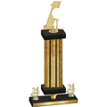 Premium Single Gold Glacier Year Golf Trophy