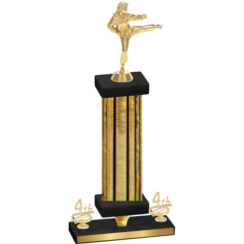 Premium Single Gold Glacier Fourth Place Karate Trophy