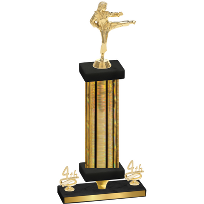 Premium Single Gold Glacier Fourth Place Karate Trophy