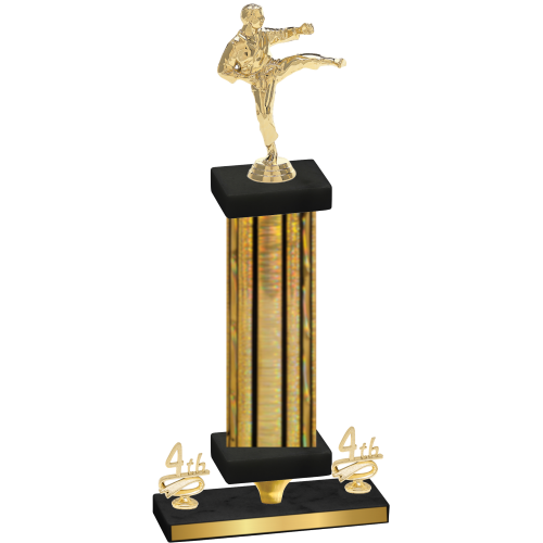 Premium Single Gold Glacier Fourth Place Karate Trophy