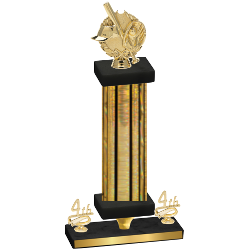 Premium Single Gold Glacier Fourth Place Baseball Trophy