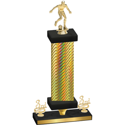 Premium Single Gold Carbon Fiber Third Place Soccer Trophy