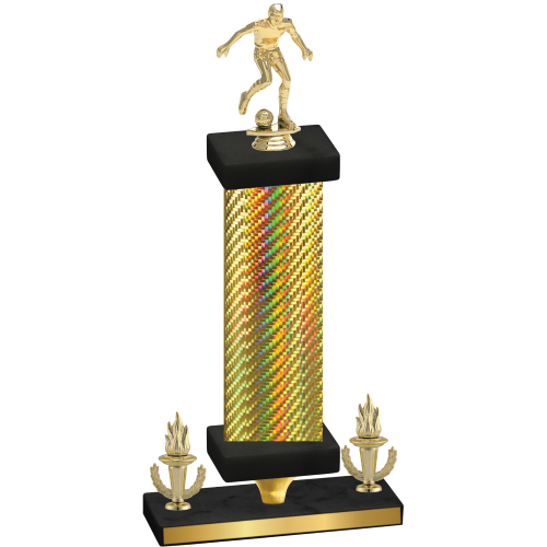 Premium Single Gold Carbon Fiber Victory Soccer Trophy