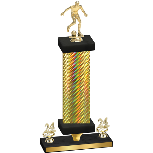 Premium Single Gold Carbon Fiber Year Soccer Trophy