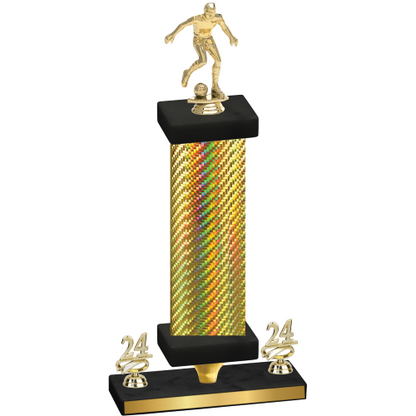 Premium Single Gold Carbon Fiber Year Soccer Trophy