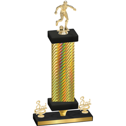 Premium Single Gold Carbon Fiber Third Place Soccer Trophy