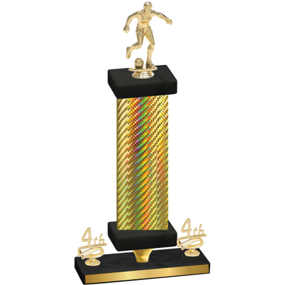 Premium Single Gold Carbon Fiber Fourth Place Soccer Trophy