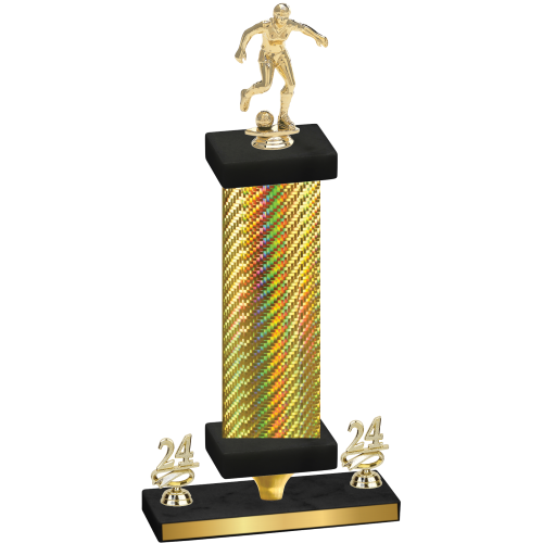 Premium Single Gold Carbon Fiber Year Soccer Trophy