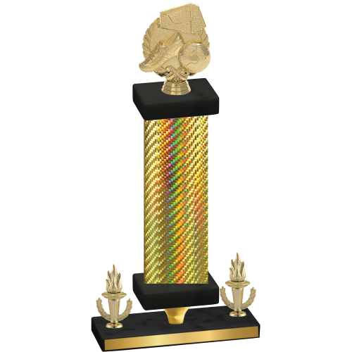 Premium Single Gold Carbon Fiber Victory Soccer Trophy
