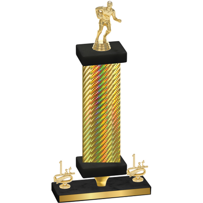 Premium Single Gold Carbon Fiber First Place Rugby Trophy