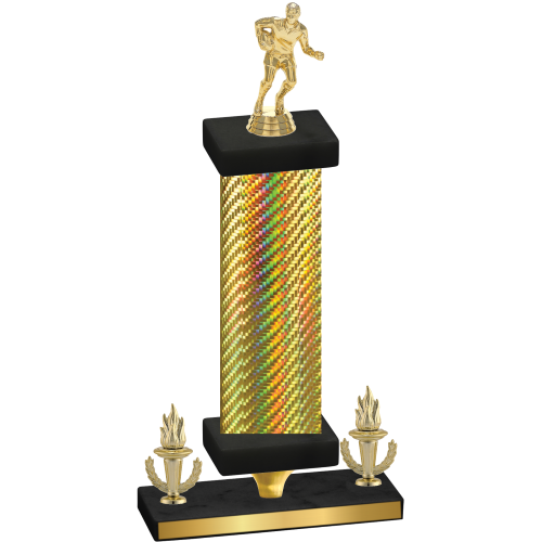 Premium Single Gold Carbon Fiber Victory Rugby Trophy