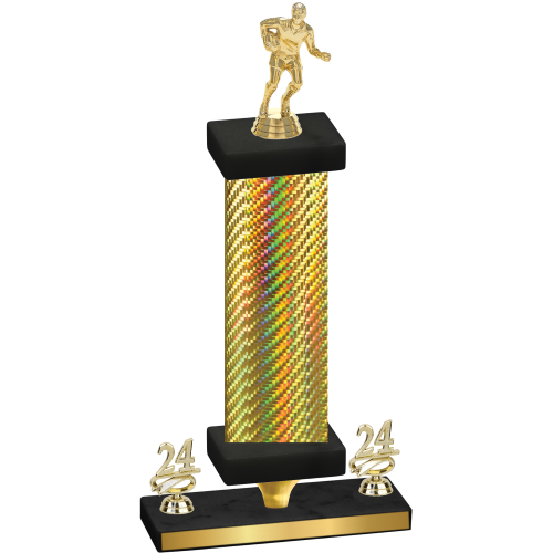 Premium Single Gold Carbon Fiber Year Rugby Trophy