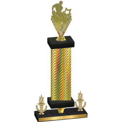 Premium Single Gold Carbon Fiber Victory Rugby Trophy