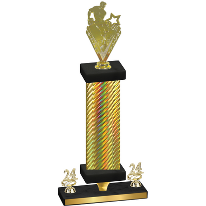 Premium Single Gold Carbon Fiber Year Rugby Trophy